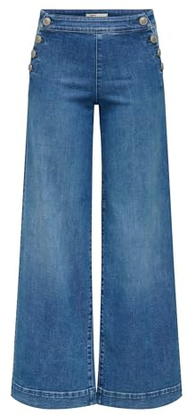ONLY Onlmadison HW Button Wide DNM Gen769Noos, Medio De Mezclilla Azul, 26W / 30L