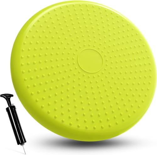 G5 HT SPORT Cuscino Propriocettivo Air Balance Pad【Pompa Inclusa/Ø35 cm】Più colorazioni|Cuscino Gonfiabile per Propriocettività, Equilibrio e Riabilitazione, Allenamento e Balance Board (VERDE LIME)