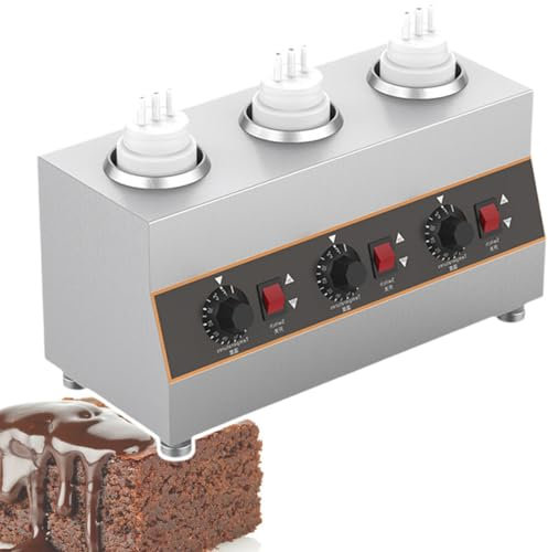 Calentador eléctrico de salsa de queso, calentador de salsa de alimentos comercial, dispensador de queso, mantequilla y chocolate, máquina de conservación de salsa de mermelada de 30 a 85 ℃, con 4 b