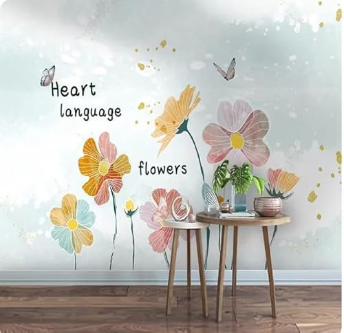 Tapete Rosa Blumen Fototapete Wohnzimmer Schlafzimmer Hintergrund Wanddeko, 3D, 350x245cm