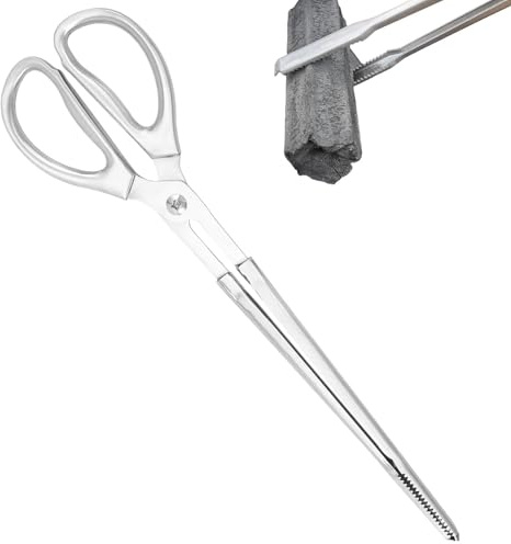 Obesntln Pinzas para chimenea, pinzas de madera, pinzas antideslizantes para fuego, pinzas para leña, antiquemaduras, recogedor de leña para leña, peces de carbón vegetal