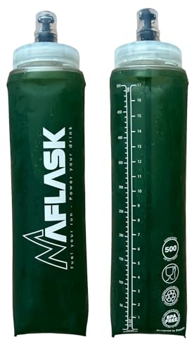 MAFLASK® Gourdes Souples 500 ml – Lot de 2 Soft Flasks Diamètre 42 mm Sans BPA, Ultra-Légères, Valve Anti-Fuite, Bouteilles d’Eau Sport pour Running, Trail, Randonnée & Vélo (VERTE)