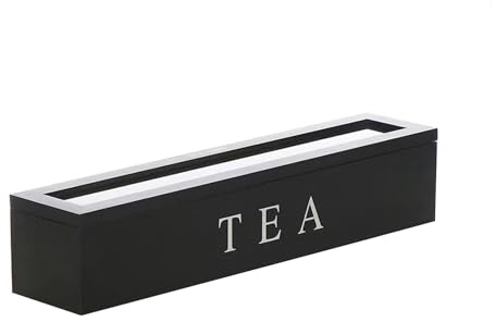Colcolo Support de sachets de thé en Bois, Organiseur de Rangement divisé, Compact, élégant et décoratif avec Couvercle Transparent pour Armoire, Maison et