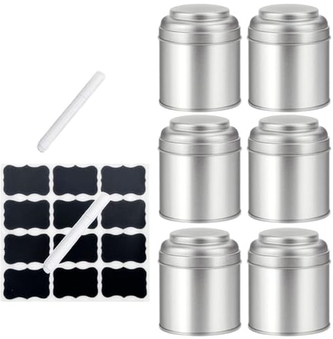 HVRFJXI Recipiente de metal vacío para guardar té, contenedor de café suelto, caja de metal, lata duradera, organizadores de cocina