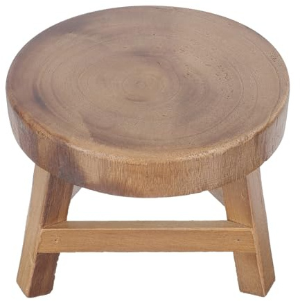 NUOBESTY Runder Pflanzenständer, Braun, Stabil für Pflanze und Blumentopf | Stück, Schlichtes Design für Hof und Balkon, Passend für Topf und Zimmerpflanze