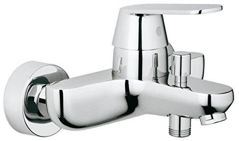 GROHE Eurosmart Cosmopolitan Single-Lever Bath Mixer with Bath and Shower Outlet Wall Mounted, Water-Saving Tap with Chrome Finish 32833000