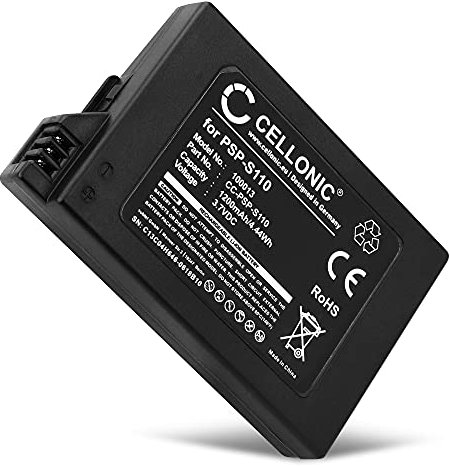 CELLONIC Batteria PSP-S110 compatibile con Sony PSP Slim & Lite 2 (PSP-2000, PSP-2003, PSP-2004), PSP Slim & Lite 3 (PSP-3001, PSP-3003, PSP-3004), 1200mAh - Ricambio per consolle controller palmare