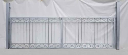 Gartentor Hoftor Einfahrtstor Metall modern Crossline-FT400/80R P.-Set 100 Feuer Verzinkt 400 cm 4m Doppelflügeltor