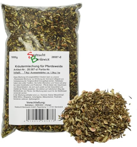 1 kg Kräutermischung für Pferdeweide mit Heilkräutern Pferdewiese Wiesenkräuter Kräutersaat Dauerweide Mähweide
