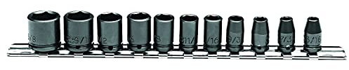 Stanley J69106 Proto - Juego de llaves de vaso de impacto (11 piezas, 6 puntos, 1/4)