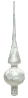 Christbaumspitze 26 cm Glas Spike EIS weiß