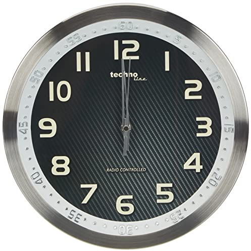Technoline WT 8970 Funkwanduhr, aluminium-schwarz