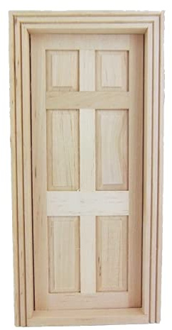 Melody Jane Dolls House Classic Wooden 6 Panel Interior Door Builders DIY 1:12 Accessory