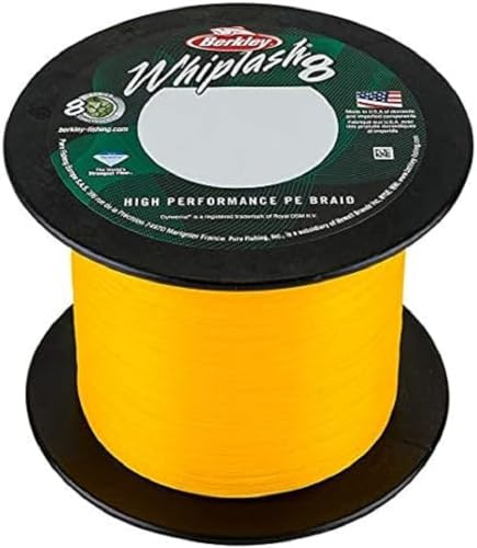 Berkley Whiplash 8 geflochtene Angelschnur – 100 % Dyneema 8-faches Geflecht für Salzwasser- und Süßwasserangeln