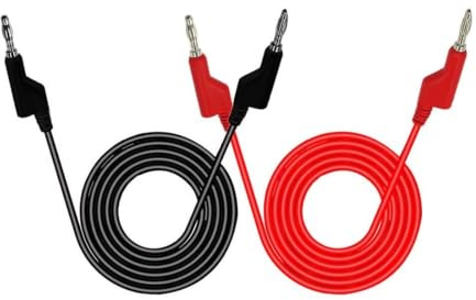 Aofan 2-Pack Test Lead Set, 4mm Banana Plug to Banana Plug, 14AWG Silicone Safety Wire for Multimeters & Electronics