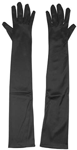 Huixin Paar Sonnenschutz Braut Netzhandschuhe Spitzenhandschuhe Jungen Handschuhe Brauthandschuhe Champagner Fäustlinge Handschuh (Color : Schwarz, Size : 58cm)