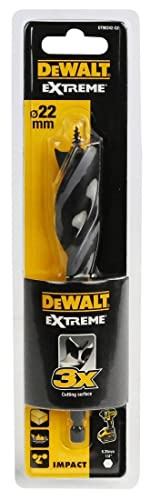 DEWALT DT90242-QZ Drill Bits De Triple Flauta 22mm for DIYers & Professionals, Designed for Drilling and Material Removal, 22mm, Single Unit