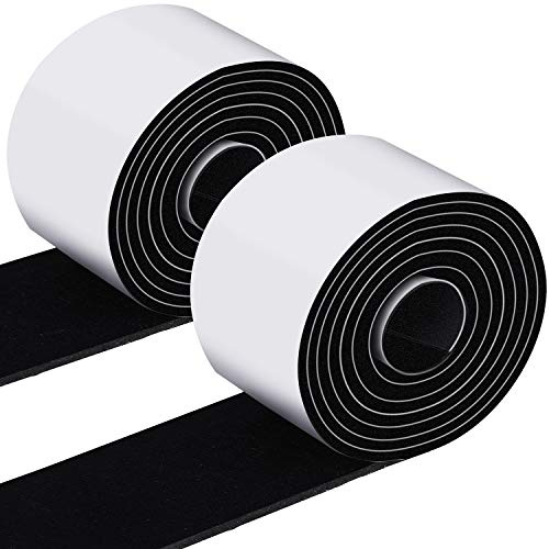 Shappy 2 Packs 120 x 2 x 0.12 Inch Felt Strips with Adhesive Backing Felt Tape Roll Non Slip Self Adhesive Cuttable Furniture Pads for Protecting Hardwood Floors, Chairs, Wall(Black)