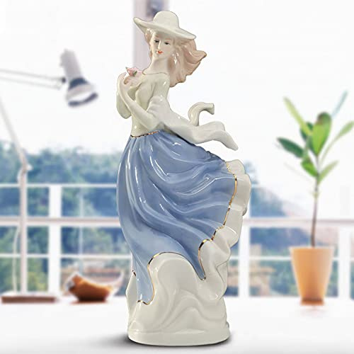 Cutfouwe Keramik Göttin Moderne Figur Skulptur Mädchen Porzellan Statue Deko Frauen Figuren Ornament Für Wohnzimmer Tischdeko Büro Schreibtisch Handwerk Sammelfigur Deko,2