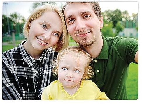 Shopagift Personalised Any Photo Customised Kitchen Gift Glass Large Worktop Saver Chopping Board 39cm x 28cm - Wedding Anniversary Housewarming New Home Father's Day Keepsake Mother's Day Gift