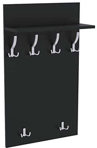 AKKE 120x60 | MAXI Garderobenpaneel Wandgarderobe Garderobe Wandpaneel Kleiderstange ALUMINIUM | ANTHRAZIT