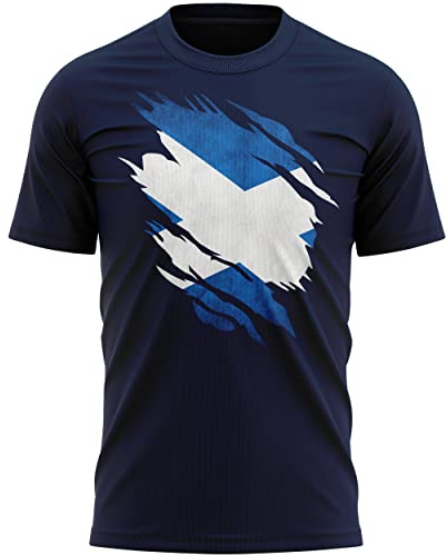 Scotland Strappato T Shirt, Scozia Rugby Gifts, Scozia Bandiera Strappata, Scozia Regalo Regalo Scozzese, Maglietta da Rugby Scozia, Scozia Regalo per Lui Lei, Marina Militare, L