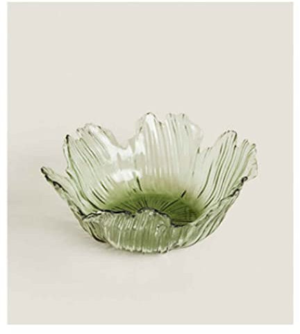 Fruit Basket Fruit Bowl for Kitchen Flower Shaped Glass Fruit Bowl Snacks Baskets Large Capacity Fruit Tray For Vegetable, Bread, Candy And Other Household Items (Color : A, Size : 24 * 9 * 24 cm)