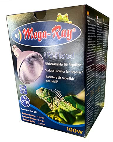 Mega-Ray - Metalldampfleuchte für E27 Fassung UV HID Beleuchtung für alle Wüstenterrarien & Tropenterrarien (100W - 60° Abstrahlwinkel (Vorschaltgerät erforderlich))
