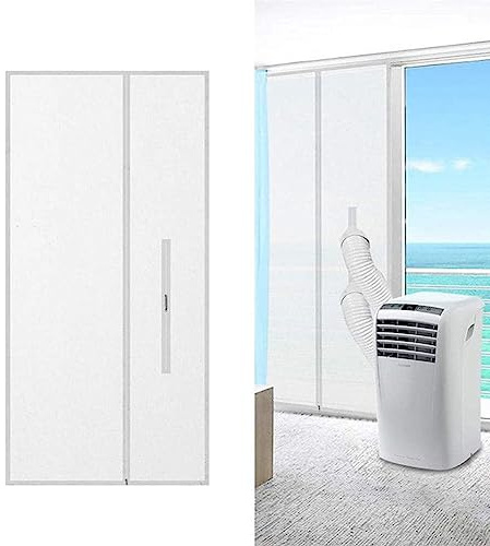 RANRAO Türdichtung für mobile Klimageräte und Wäschetrockner, Türdichtung für mobile Klimaanlagen,Hot Air Stop mit Reißverschluss zur Befestigung an Balkontüren