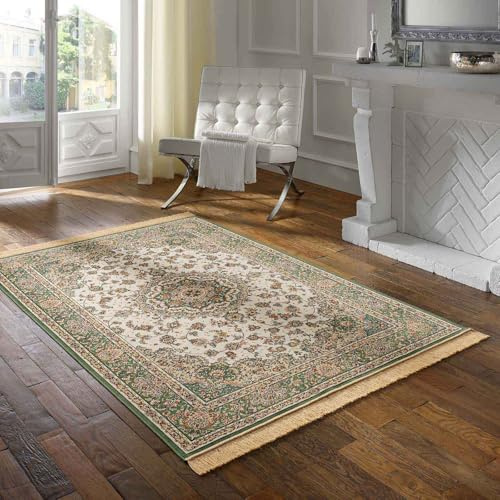 Taracarpet Teppich Palazzo Royal Täbriz grün 135x195 cm Kurzflor Orientteppich für Wohnzimmer Esszimmer und Schlafzimmer