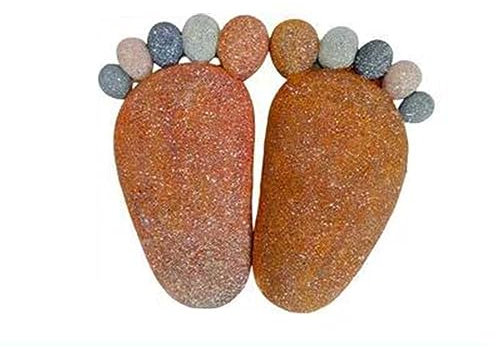 Trittsteine Für Den Außenbereich, Dekorativer Stein Für Den Garten Kreative Cartoon-Fußform Wegstein Pflasterverzierungen Für Die Rasengestaltung Im Gartenhof (Farbe : Braun, Größe : 1 Pair)