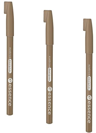 essence eyebrow DESIGNER, Eye Pencil, Augenbrauenstift, Nr. 04 blonde, braun, definierend, vegan, Mikroplastik Partikel frei, Nanopartikel frei (1g) (Packung mit 3)