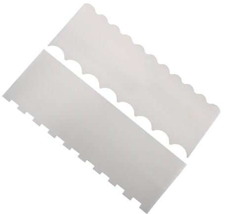 BESTonZON 2 Pièces Spatule à Crème Grattoir à Fondant Peigne De Décoration De Gâteau Grattoir à Crème Gâteau En Dents De Scie Peigne Lisse De Glaçage Mousse Acier Inoxydable Grattoir à Glace