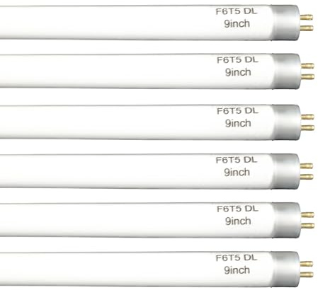 Accway (6 Pack) F6T5/DL 6500K Fluorescent Light Bulb, F6T5/D 6W Day Light T5 Liner Tube, G5 Base Replacement for Camping Lanterns Lamp F6T5/TTL Make up Mirror，9’’ Overall Length