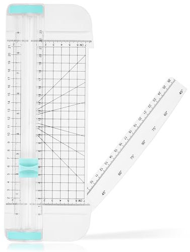 JIANTA Taglierina per Carta A4, 12 Pollici Taglierina con Protezione Automatica di Sicurezza e Righello Laterale per Tagliare Carta, Coupon, Foto, Etichette e Cartoncini