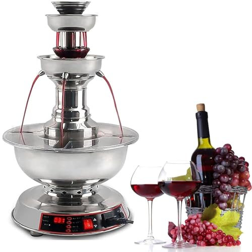 ROGHA 3-Tier Party Fountain, Red Wine Drink Fondue Fountain for Party Celebration Home Anniversary