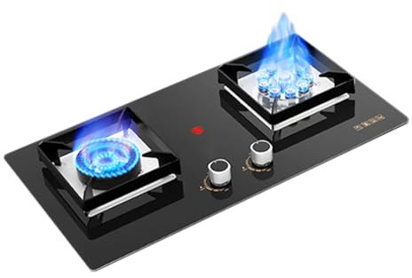 Propane Stove,Double Burner Portable Propane Stove,Maximum 17742.4BTU Tempered Glass Gas Cooktop Suitable for Kitchen RV and Apartments (Color : LPG, Size : Style 4)