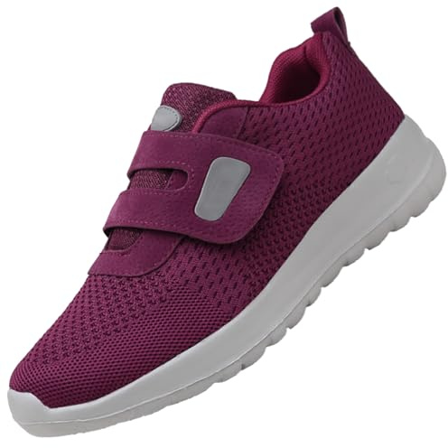 AEHO Pantofole Per Anziani Donna Riabilitazione Postoperatoria Vecchie Scarpe Gonfie Piede Regolabile Leggero Scarpe Per Il Piede Diabetico Primaverili E Autunnali Viola 36/230mm