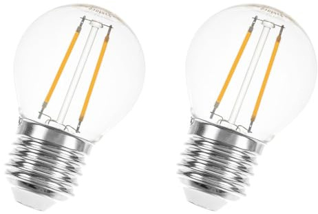 LHW-Licht LED-Leuchtmittel 2er Set Tropfen 2W = 25W 250 Lumen E27 klar 2200K extra warmweiß