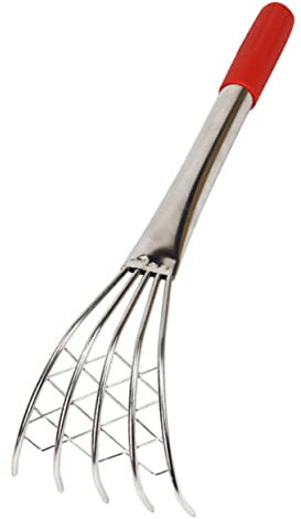 ORFOFE Rastrello a Punta in Acciaio Resistente Per Vongole Utensile Manuale Per Scavare Frutti Di Mare Da Spiaggia Rastrello Con Manico Per Raccogliere Crostacei