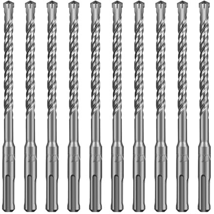 SALI Set di punte per trapano SDS Plus, 8 x 160 mm, 10 pezzi, con 4 punte in metallo duro, foratura precisa e veloce in calcestruzzo, accessori per cemento armato, pietra naturale, muro di mattoni