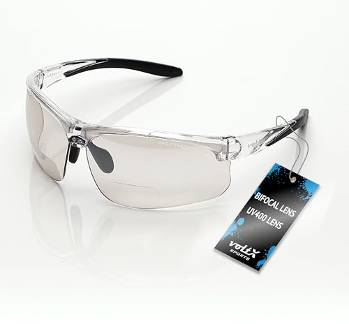 voltX CONSTRUCTOR ULTIMATE Lunettes de Sport de Sécurité Bifocales | Certifiées CE EN166FT. Verres transparents UV400 antibuée. Sac microfibre inclus.