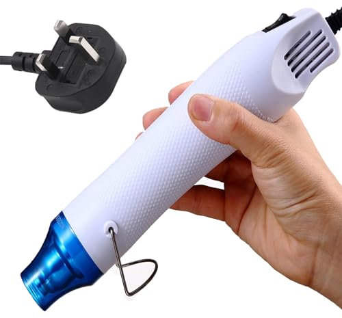 TOPIND Mini Heat Gun Electric 300W 220V 50HZ Portable Hot Air Gun for DIY Craft Embossing, Shrink Wrapping PVC, Drying Paint, Clay, Rubber Stamp, Multi Function Hand-Hold Heat Tools (White)