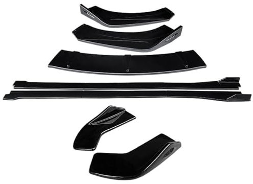Auto Seitenschweller Für VW Für Golf MK7 MK7.5 Für GTI 2014-2019 Auto Front Stoßstange Splitter Lip Body Kit Spoiler Seite Schweller Extensions Hinten Wrap Winkel Auto Seitenrock Splitter(Farbe:Gloss