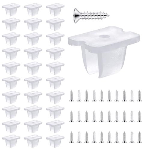 Sliverdew 30 Stück Wsserdichter LED-Lichtstreifenclips, Streifen Montagehalterung Clips, passend für 5 mm bis 6 mm Silikon LED Streifen Halterung, Inklusive Schrauben, durchscheinend