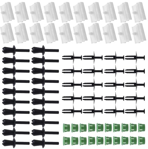 80 Stück Seitenschweller Clips Kit Zierleisten, Seitenschweller-Clips-Kit Türverkleidungen Befestigungs Clips für B E36 Zierleisten Clips, B E46, Fester Nietensatz 51711932996, 5118174185, 51728184574