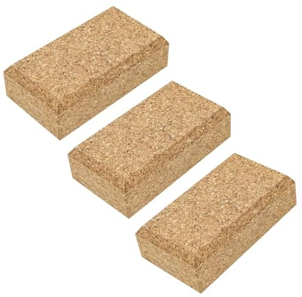 SCOTTCHEN Cork Sanding Block, Cork Punching Pad,Cork Sewing Block, 4-1/4 x 2-3/8 x 1-3/16, Hand Sanding Tool for Woodworking, Furniture Repair, Leather Craft - 3 Pack