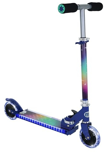 MoVe Electro Kids Inline Scooter | Light Up Wheels | Girls or Boys Folding 2 Wheel Push | Adjustable Height