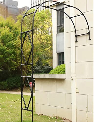 Metal Rose Arch for Outdoor Garden Decoration Stylish Half Garden Arch Perfect for Climbing Plants and Tree Support Black 240x240CM