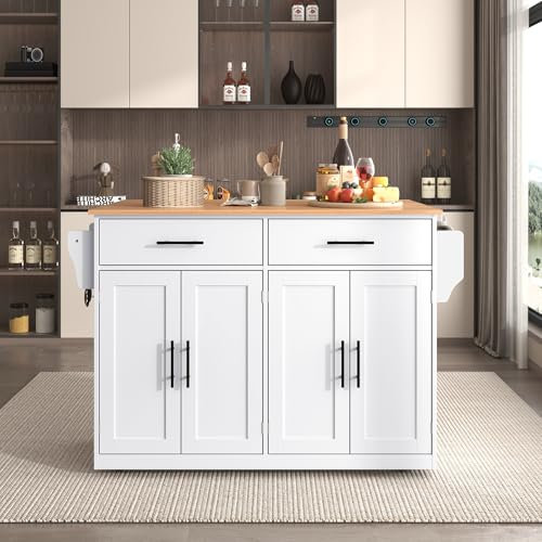 Idemon Carro de servir con mesa plegable, 120 x 46 (70) x 91 cm, con ruedas y patas de madera intercambiables, ideal para cocina y comedor (blanco)